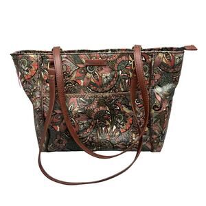 Sakroots Polyvinyl Floral Multi-Pocket Double Strap Handbag Purse